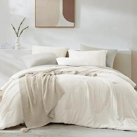 Queen Comforter Set - 7 Pieces Sage Green Soft Bed in a Bag Queen with Fitted Sheet, Flat Sheet, 2 Pillow Shams, and 2 Pillowca - Sleep Galleria - Sleep Galleria