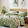 Queen Comforter Set - 7 Pieces Sage Green Soft Bed in a Bag Queen with Fitted Sheet, Flat Sheet, 2 Pillow Shams, and 2 Pillowca - Sleep Galleria - Sleep Galleria