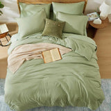 Queen Comforter Set - 7 Pieces Sage Green Soft Bed in a Bag Queen with Fitted Sheet, Flat Sheet, 2 Pillow Shams, and 2 Pillowca - Sleep Galleria - Sleep Galleria