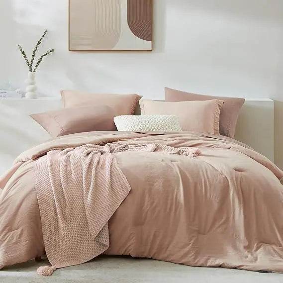 Queen Comforter Set - 7 Pieces Sage Green Soft Bed in a Bag Queen with Fitted Sheet, Flat Sheet, 2 Pillow Shams, and 2 Pillowca - Sleep Galleria - Sleep Galleria