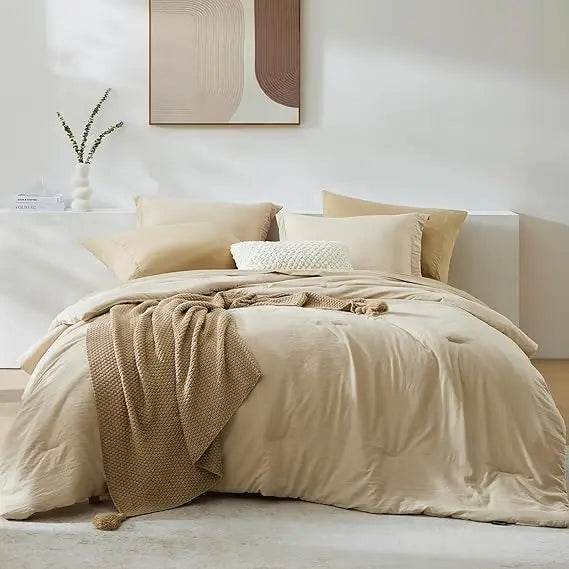 Queen Comforter Set - 7 Pieces Sage Green Soft Bed in a Bag Queen with Fitted Sheet, Flat Sheet, 2 Pillow Shams, and 2 Pillowca - Sleep Galleria - Sleep Galleria