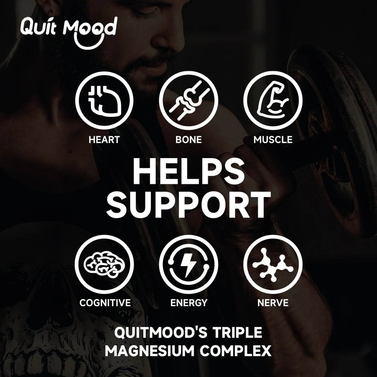 Quitmood Triple Magnesium Complex | 300mg of Magnesium Glycinate, Malate, & Citrate for Muscles, Nerves, & Energy | High Absorpt - Sleep Galleria - Sleep Galleria