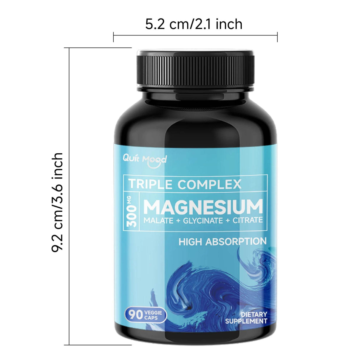 Quitmood Triple Magnesium Complex | 300mg of Magnesium Glycinate, Malate, & Citrate for Muscles, Nerves, & Energy | High Absorpt - Sleep Galleria - Sleep Galleria