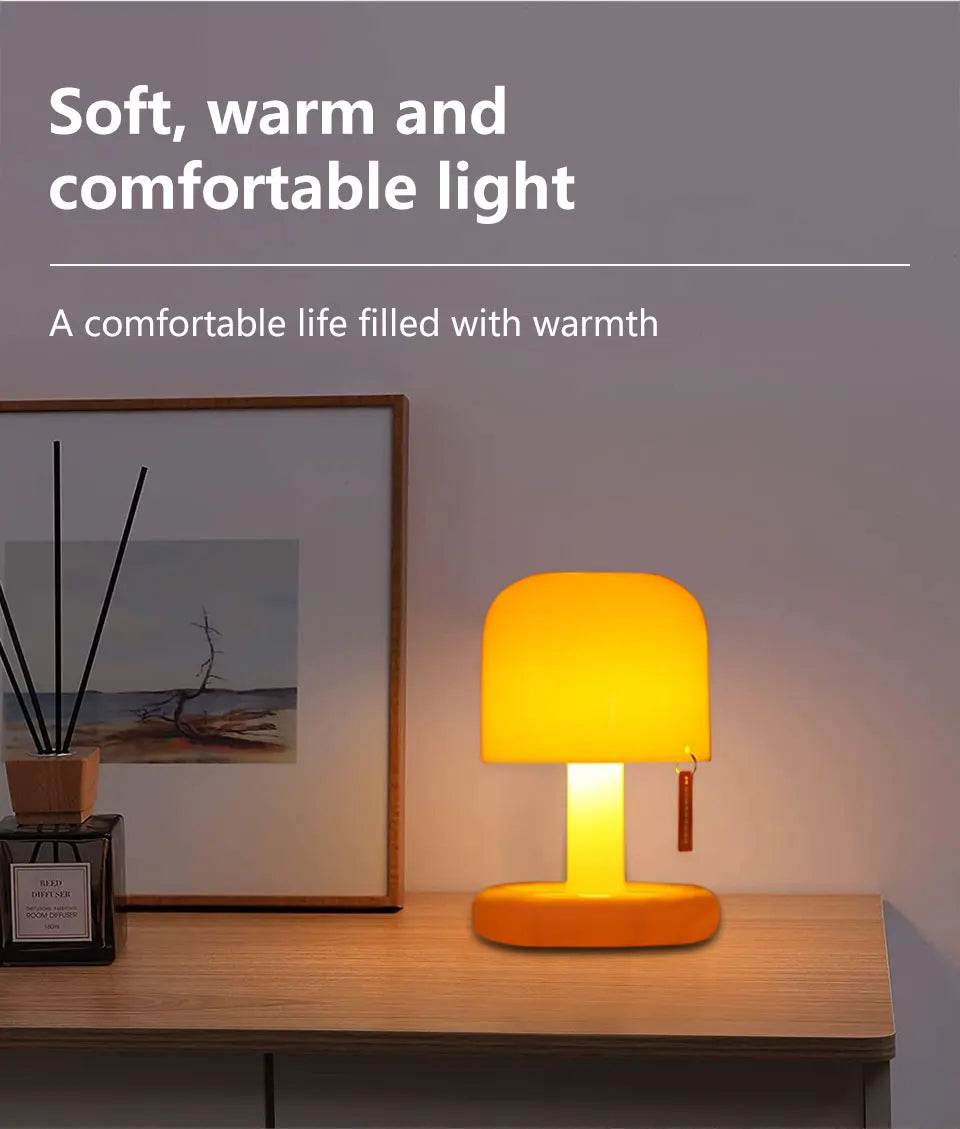 Rechargeable Mushroom Night Light Led Sunset Table Lamp USB Minimalist Desk Bedroom Bar Room Decoration Atmosphere Mood Light - Sleep Galleria - Sleep Galleria