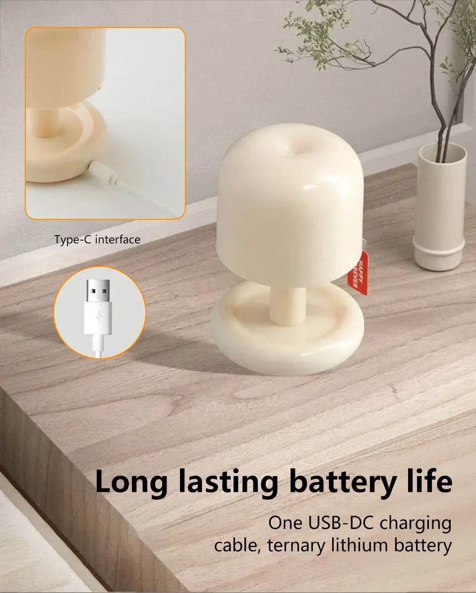 Rechargeable Mushroom Night Light Led Sunset Table Lamp USB Minimalist Desk Bedroom Bar Room Decoration Atmosphere Mood Light - Sleep Galleria - Sleep Galleria