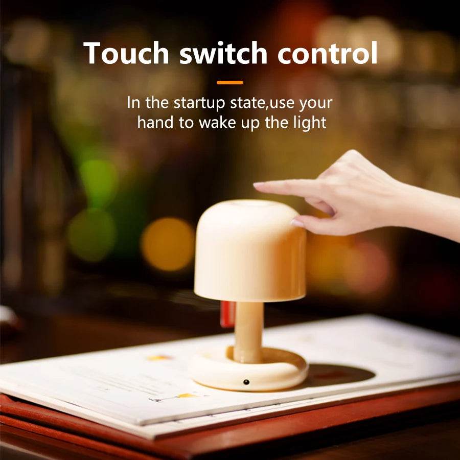 Rechargeable Mushroom Night Light Led Sunset Table Lamp USB Minimalist Desk Bedroom Bar Room Decoration Atmosphere Mood Light - Sleep Galleria - Sleep Galleria