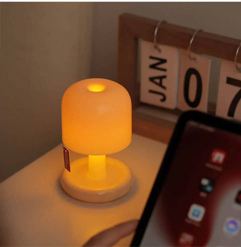 Rechargeable Mushroom Night Light Led Sunset Table Lamp USB Minimalist Desk Bedroom Bar Room Decoration Atmosphere Mood Light - Sleep Galleria - Sleep Galleria