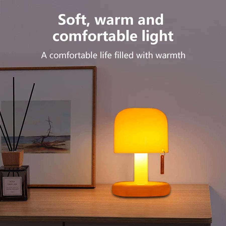 Rechargeable Mushroom Night Light Led Sunset Table Lamp USB Minimalist Desk Bedroom Bar Room Decoration Atmosphere Mood Light - Sleep Galleria - Sleep Galleria
