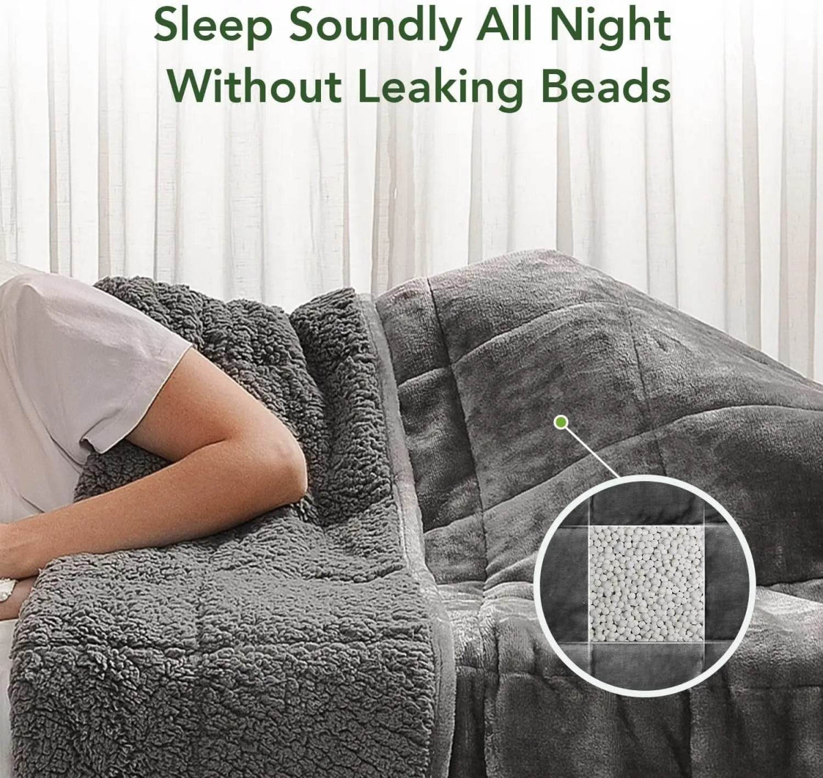 Sherpa Fleece Weighted Blanket for Adult, 15 lbs Heavy Fuzzy Throw Blanket with Soft Plush Flannel, 48x72 Inches Dual Sided Grey - Sleep Galleria - Sleep Galleria