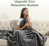 Sherpa Fleece Weighted Blanket for Adult, 15 lbs Heavy Fuzzy Throw Blanket with Soft Plush Flannel, 48x72 Inches Dual Sided Grey - Sleep Galleria - Sleep Galleria