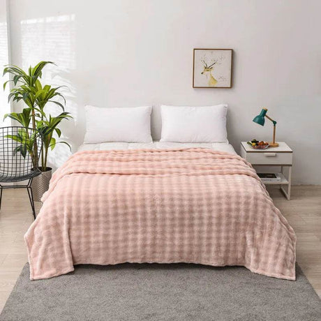 Solid Color Flannel Rabbit Fur Blanket Nap Cover Blanket Soft Sofa Blanket Coral Fleece Cover For Bedroom Manufacturer Wholesale - Sleep Galleria
