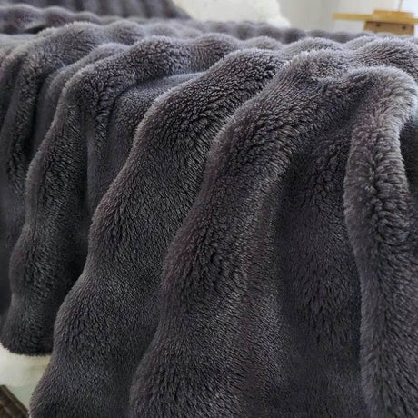 Solid Color Flannel Rabbit Fur Blanket Nap Cover Blanket Soft Sofa Blanket Coral Fleece Cover For Bedroom Manufacturer Wholesale - Sleep Galleria
