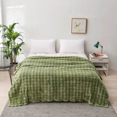 Solid Color Flannel Rabbit Fur Blanket Nap Cover Blanket Soft Sofa Blanket Coral Fleece Cover For Bedroom Manufacturer Wholesale - Sleep Galleria