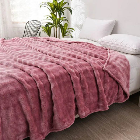 Solid Color Flannel Rabbit Fur Blanket Nap Cover Blanket Soft Sofa Blanket Coral Fleece Cover For Bedroom Manufacturer Wholesale - Sleep Galleria