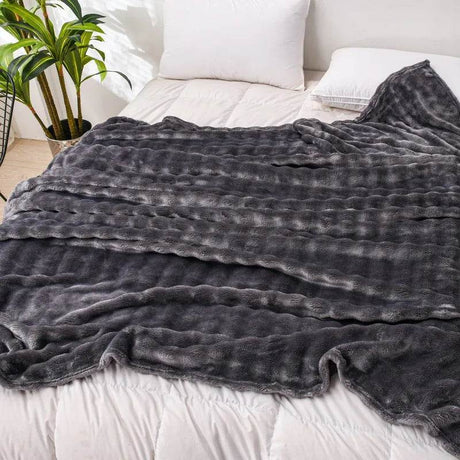 Solid Color Flannel Rabbit Fur Blanket Nap Cover Blanket Soft Sofa Blanket Coral Fleece Cover For Bedroom Manufacturer Wholesale - Sleep Galleria