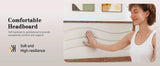 Tall Headboard Queen Bed Frame, Storage&Led Lights & Charging Station, Noise - Free/No Box Spring Needed, Metal Platform Bed Frame - Sleep Galleria - Sleep Galleria
