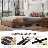 Tall Headboard Queen Bed Frame, Storage&Led Lights & Charging Station, Noise - Free/No Box Spring Needed, Metal Platform Bed Frame - Sleep Galleria - Sleep Galleria