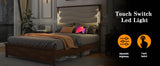 Tall Headboard Queen Bed Frame, Storage&Led Lights & Charging Station, Noise - Free/No Box Spring Needed, Metal Platform Bed Frame - Sleep Galleria - Sleep Galleria