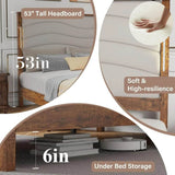 Tall Headboard Queen Bed Frame, Storage&Led Lights & Charging Station, Noise - Free/No Box Spring Needed, Metal Platform Bed Frame - Sleep Galleria - Sleep Galleria
