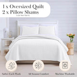 XL Twin Quilt Set, Microfiber Quilted Bedspread, Twin Bedding Coverlet Set with Pillow Sham, Wrinkle-Free, Stain & Pet Hair - Sleep Galleria
