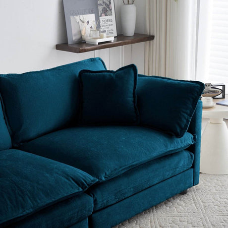 2 - Piece Blue Chenille Upholstered Loveseat And Chair Set - Slumberine - Sleep Galleria