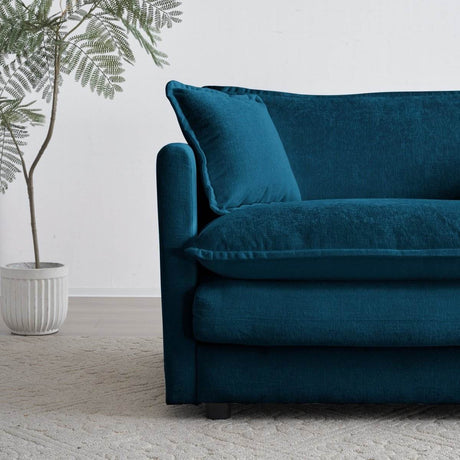 2 - Piece Blue Chenille Upholstered Loveseat And Chair Set - Slumberine - Sleep Galleria