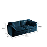 2 - Piece Blue Chenille Upholstered Loveseat And Chair Set - Slumberine - Sleep Galleria