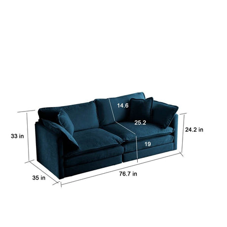 2 - Piece Blue Chenille Upholstered Loveseat And Chair Set - Slumberine - Sleep Galleria