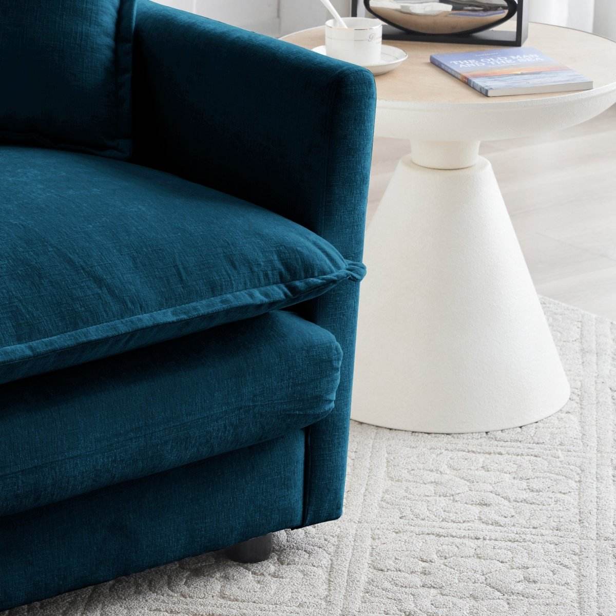 2 - Piece Blue Chenille Upholstered Loveseat And Chair Set - Slumberine - Sleep Galleria