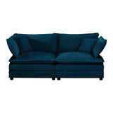2 - Piece Blue Chenille Upholstered Loveseat And Chair Set - Slumberine - Sleep Galleria
