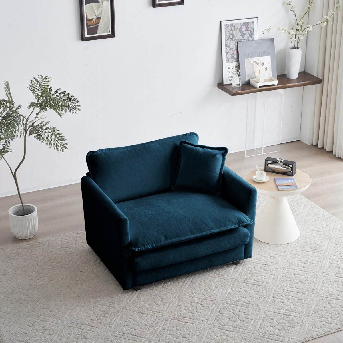 2 - Piece Blue Chenille Upholstered Loveseat And Chair Set - Slumberine - Sleep Galleria