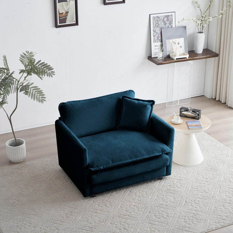 2 - Piece Blue Chenille Upholstered Loveseat And Chair Set - Slumberine - Sleep Galleria