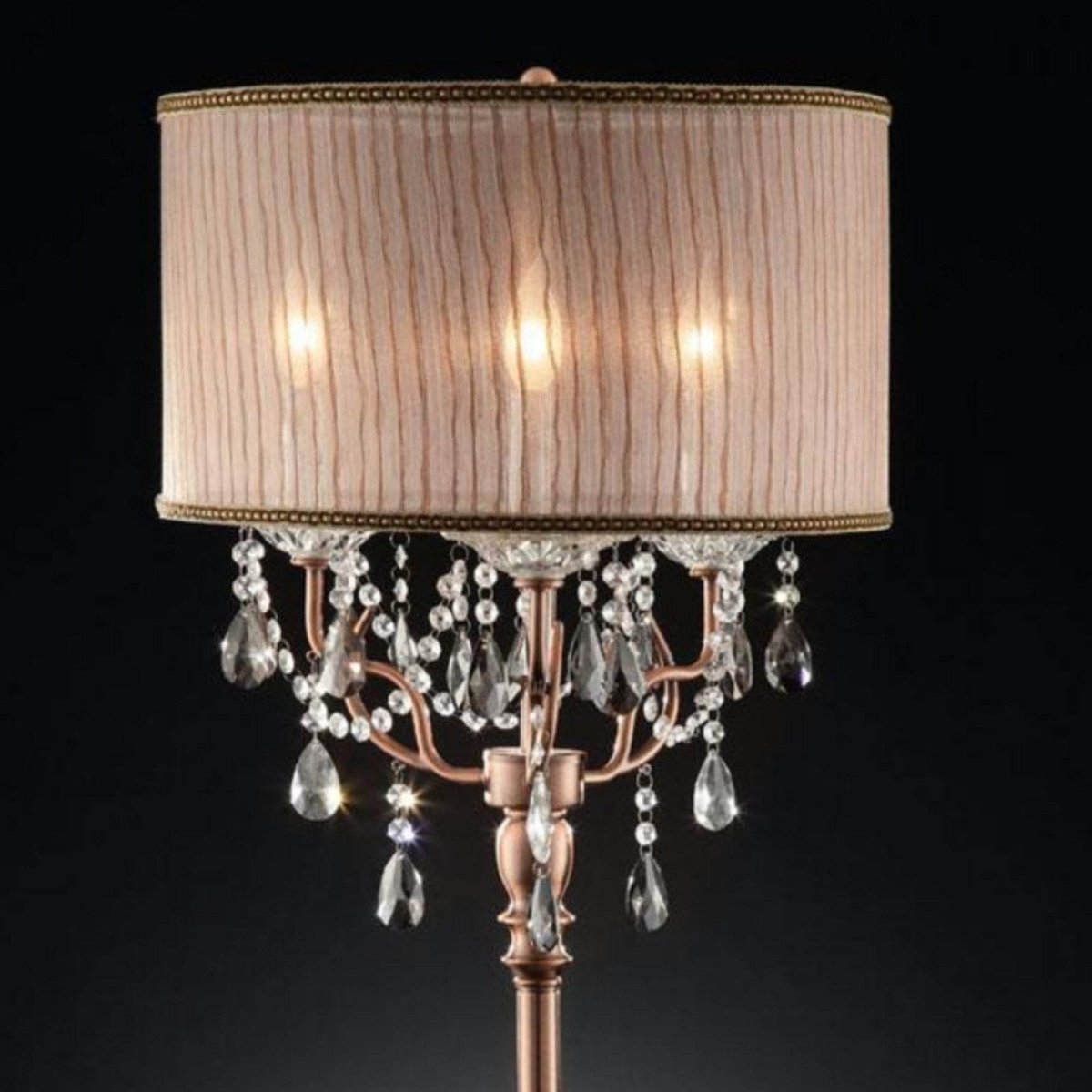 35 - Inch Crystal Accent Metal Table Lamp - Slumberine - Sleep Galleria