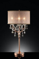 35 - Inch Crystal Accent Metal Table Lamp - Slumberine - Sleep Galleria