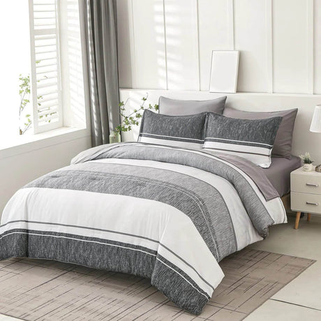Extra Soft Striped Microfiber Bedding Comforter Set - Slumberine - Sleep Galleria