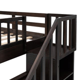 Full Over Full Stairway Bunk Bed With Twin Trundle - Slumberine - Sleep Galleria