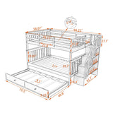 Full Over Full Stairway Bunk Bed With Twin Trundle - Slumberine - Sleep Galleria