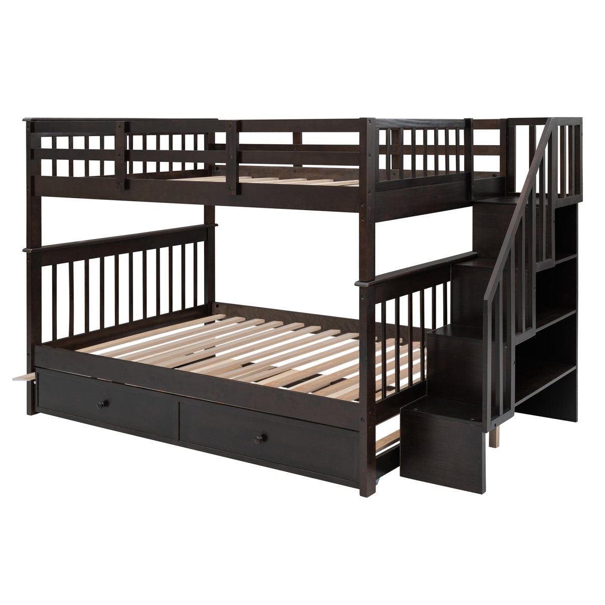 Full Over Full Stairway Bunk Bed With Twin Trundle - Slumberine - Sleep Galleria
