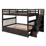 Full Over Full Stairway Bunk Bed With Twin Trundle - Slumberine - Sleep Galleria