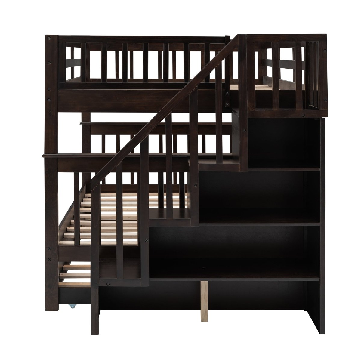 Full Over Full Stairway Bunk Bed With Twin Trundle - Slumberine - Sleep Galleria