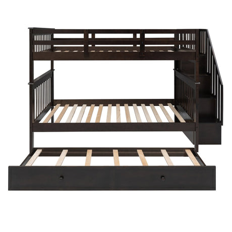 Full Over Full Stairway Bunk Bed With Twin Trundle - Slumberine - Sleep Galleria