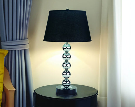 Modern Black Silver Sphere Design Table Lamp - Slumberine - Sleep Galleria
