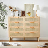 Natural Particleboard Cabinet With Rattan Drawers - Sleep Galleria