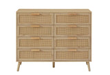Natural Particleboard Cabinet With Rattan Drawers - Sleep Galleria