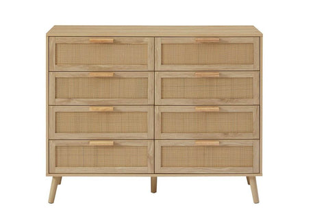 Natural Particleboard Cabinet With Rattan Drawers - Sleep Galleria