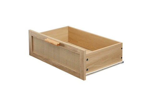 Natural Particleboard Cabinet With Rattan Drawers - Sleep Galleria
