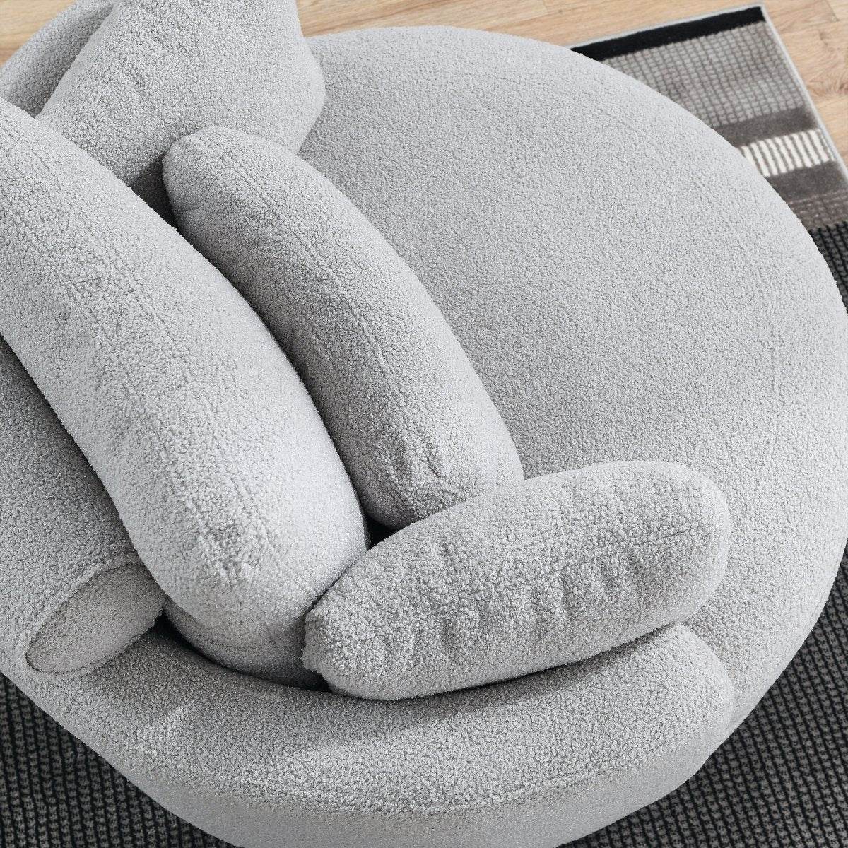 Oversized Plush Swivel Chair With Storage Ottoman - Sleep Galleria