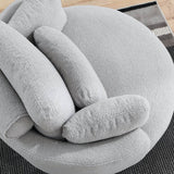 Oversized Plush Swivel Chair With Storage Ottoman - Sleep Galleria