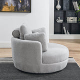 Oversized Plush Swivel Chair With Storage Ottoman - Sleep Galleria