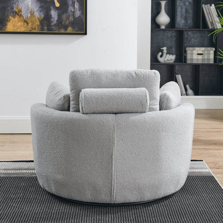 Oversized Plush Swivel Chair With Storage Ottoman - Sleep Galleria